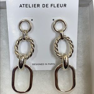 NWT Atlier silver chain drop earrings